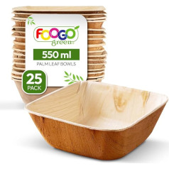 FOOGO Green 25 vienreizlietojamie palmu lapu trauki, 5,5