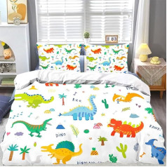 Bērnu gultas veļa Dino 135 x 200 cm - krāsaina multiplikācijas filmas 