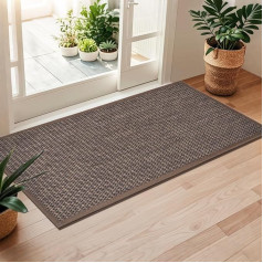 LEKEEPGO Durvju paklājs iekštelpām 60 x 120 cm, neslīdošs durvju paklājs, mazgājams netīrumu ķērājs, plāns durvju paklājs, absorbējošs ieejas paklājs, tīrs paklājs, ieejas paklājs iekštelpām, brūns