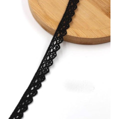 10 jardi/partija 10-30mm melns kokvilnas mežģīņu audums mājas mēbelēm, aptiniet trikotāžas rotājumi DIY apģērbu somas rotājumi roku darbs, apdares E platums 12mm