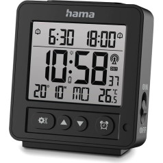 Hama Rhodes LCD LCD digitālais radio vadāms modinātājs melns