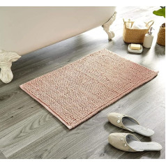 Olivia Rocco Vannas paklājs Plain Super mīksts, dziļi pūkains, smags, mikrošķiedrains vannas paklājs Vannas istabas dušas paklājs 50x80cm rozā krāsā