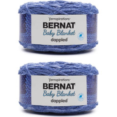 Bernat Baby Blanket Dappled Cake Wandering Blue dzija - 2 iepakojumi pa 300 g - Poliesters - 6 Super Bulky - 220 metri - Adīšanas, tamborēšanas un rokdarbu dzija Chunky Chenille Yarn