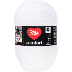 Red Heart Comfort dzija - balts un opāla mirdzums, balts opāls