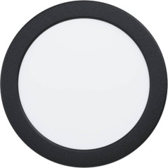 EGLO connect.z Smart-Home LED Bad-Einbaustrahler Fueva 6-Z, flach, Ø 16,6 cm, ZigBee, App und Sprachsteuerung Alexa, RGB, warmweiß-kaltweiß, dimmbar, Metall Einbauspot schwarz, IP44