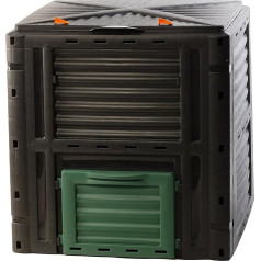 2friends Premium dārza kompostētājs Ātrs kompostētājs 450 L, izturīgs plastmasas, atvāžams vāks, H 81 x W 80 x D 80 cm, termiskais kompostētājs dārza/virtuves atkritumiem, 100% pārstrādāts, ES