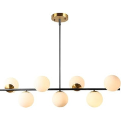 KCO Lighting Modern Pendant Light Dining Table 7-Bulb Frosted Glass Gold Chandelier Mid Century Pendant Light for Kitchen Island Restaurant Dining Room Bar