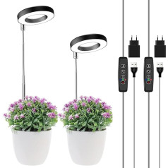 Wiaxulay LED augu lampa, 48 LED pilna spektra LED augu gaisma telpaugiem, 6,5-26 collu augstuma regulējama LED augu augšanas lampa ar taimeri 3/9/12 stundas, 3 gaismas režīmi un 10 spilgtumi