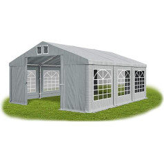 Svētku telts 4 x 6 m Ūdensnecaurlaidīga pelēka telts 560 g/m² PVC brezenta Augstas kvalitātes dārza telts Vasaras SD Saliekamā lapene, lapene, noliktavas telts, dārza nojume, telts garāža, garāžas telts - Svētku telts