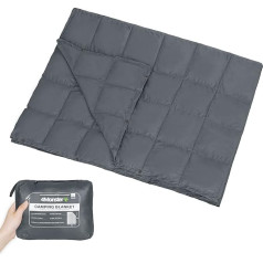 4Monster Puffy kempinga sega, viegla, iepakošanas sega, ļoti kompakta, silta ceļojuma sega āra apstākļiem, piknikam, kempingam, pārgājieniem (pelēka, L 175 x 140 cm)