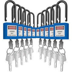 SAFBY Lockout Tagout Locks Loto drošības atslēga Dažādas bloķēšanas OSHA Loto drošas atslēgu atslēgas Lock Out Tag Out stacijām un ierīcēm (zils 1-10)