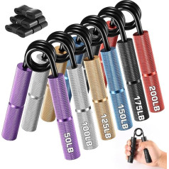 Hozzen Hand Trainer Finger Trainer, satvēriena spēka trenažieru treniņu komplekts - 6 iepakojums (50-200 lbs) plaukstas locītavas trenažieris, lieljaudas rokturis muskuļu veidošanai un roku rehabilitācijas vingrinājumiem