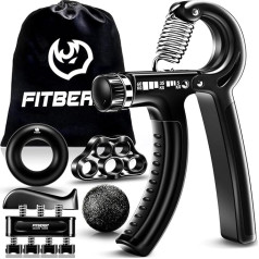 FitBeast roku trenažieru pirkstu trenažieris, satvēriena spēka trenažieru treniņu komplekts - 5 iepakojums, regulējams satvēriena trenažieris, pirkstu trenažieru ierīce, plaukstas trenažieris, treniņu gredzens un stresa mazināšanas satvēri