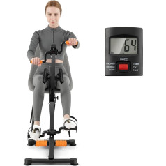 COSTWAY Exercise Bike, Exercise Trainer, pedāļu trenažieris senioriem, rokas roku roku kāju ceļa fitnesa ierīce ar LCD displeju, regulējams augstums un garums, LWH: 43-53 x 45 x 87-100 cm, roku un kāju trenažieris senioriem