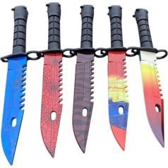 Premium CS2 Bayonet Skin M9 Bayonet Replica CS GO nazis Medību nazis Camping Tool Bayonet 32 cm + dāvanu kaste (Random [Not Sharp])