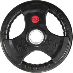BalanceFrom Gumijas pārklāta čuguna plāksne Svara plāksne spēka treniņiem un svaru celšanai Olympic 25lb Single