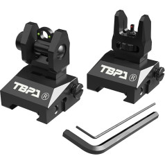 TBPA Fibre Optic Visor Red Green Dots Flip Up Visor Rail Mount Tool Free Regulējams priekšējais vizieris Quick Transition