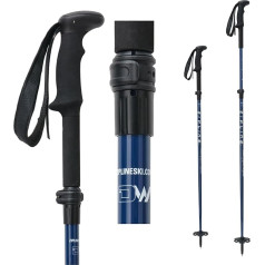 Zipline Blurr EXT - MRDW Collection - Regulējamas kompozītmateriāla grafīta slēpju nūjas (105cm - 145cm - ar garu rokturi, karaliski zilas)