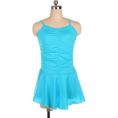 YDHTIZ Lyrical Sieviešu Pieaugušo daiļslidošana kleita Sievietes Blue Sling Backless pleated Sleeveless vingrošana Jersey