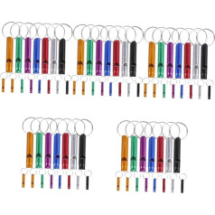 Sosoport Alumīnija sakausējuma svilpes turētājs Avārijas svilpes ķēde Skārda Anti-Bark ierīce LED apgaismojums Personīgais trauksmes signāls Skārda flauta Kempinga piederumi Vētras svilpe Pack of 15