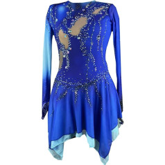 Hynyjxjy Slidošanas kleita ar gradientu sievietēm Profesionālā daiļslidošanas apģērbu Ritmiskā vingrošana Leotards meitenēm Āra sporta apģērbs ar spīdīgu Crystal