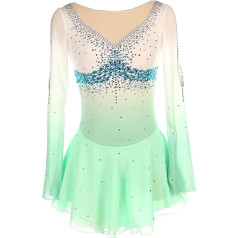 FZHQQNZJF Daiļslidošanas kleita sacensībām Gradient Skrituļslidošana Darbības apģērbs Āra balets Activewear Spandekss Ritmiskā vingrošana Leotards svārki svārki