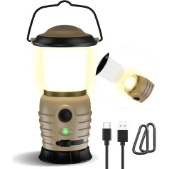 AirHydra LED kempinga laterna, uzlādējama dienas gaismas siltā gaisma, 4 gaismas režīmi, pārnēsājama telts gaisma, ūdensizturīgas viesuļvētru laternas avārijas situācijām, elektroenerģijas padeves pārtraukumiem, izdzīvošanas komplektiem