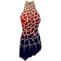 Hynyjxjy Daiļslidošanas kleita sievietēm bez piedurknēm slidošanas kostīms bērniem bez muguras slidošanas apģērbs sacensībām Pilns Diamond Ritmiskā vingrošana Leotards