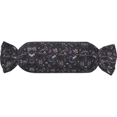 ZhanMg Purple Black Goth Scary Print Candy Shaped Cylindrical Pillow - Regulējams kakla atbalsts, muguras spilvens, ceļojumu spilvens no atmiņas putām