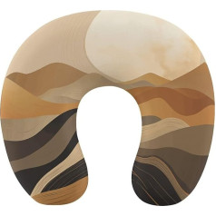 Mountain Top Painting Travel Pillow Neck Support Memory Foam U-veida spilvens Soft Comfortable Travel Neck Pillow Sleep Rest Pillow Travel Accessories for Airplane Car Office