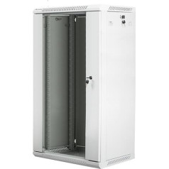 Instalācijas skapis 19'' 22u 600x450mm pelēks (stikla durvis)