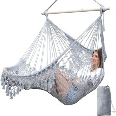 Chihee karājas krēsls Liels šūpuļtīkls krēsls Mīksts vērptas kokvilnas virves aušanas krēsls Spēcīgs metāla izkliedētājs Bar Wide Seat Lace Swing krēsls iekštelpu āra dārza pagalma tēma apdare