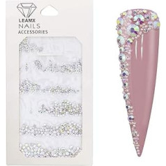 Nail Art Rhinestones - Izmērs Mix - Aurora Boreal - Nail Art Nail Art Nail Design - Iepakojumā 1364 gab.
