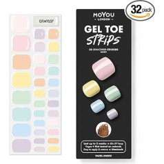 MOYOU LONDON UV gēla sloksnes - 32 gabaliņu iepakojums - UV cietinošā gēla nagu plēve salona kvalitātes manikīram - pasteļsaldumi