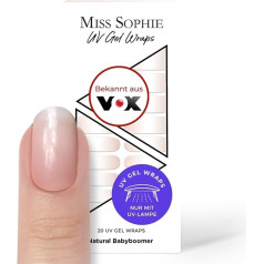 Original Miss Sophie UV gēla nagu folija, 20 UV gēla nagu lakas sloksnes, krāsu gradients, Natural Baby Boomer, UV I pirkstu un kāju nagiem