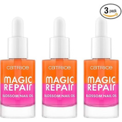 Catrice Magic Repair Blossom Nail Oil, daudzkrāsaina, atjaunojoša, ar vitamīniem, barojoša, caurspīdīga, vegāniska, bez mikroplastmasas daļiņām, bez konservantiem, bez parabēniem, 3 gabali (3 x 8 ml)