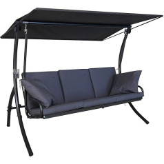 Angerer Freizeitmöbel GmbH Elegance Sun Hollywood Swing - Vācijā ražotas dārza šūpoles - šūpoles sēdēšanai, gulēšanai un atpūtai - ar gultas funkciju - viegla montāža (tumši pelēkas krāsas)