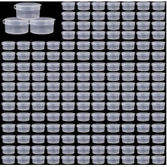5g/5ml caurspīdīgi plastmasas kosmētikas trauki ar Snap vākiem Pārnēsājamie ceļojumu glabāšanas kosmētikas paraugi Skaistumkopšanas produkti Mini trauki ar vākiem Hermētiski kosmētikas trauki ar vākiem