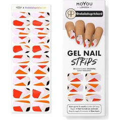 MOYOU LONDON Rebekahxpritchard 03 Pusciedinātas UV gēla sloksnes - 20 gabaliņu iepakojums - gēla nagu folijas UV cietināšanai salona kvalitātes manikīram