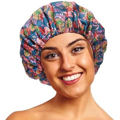 Bodylife Vannas un dušas cepure ar frotē auduma oderi Tropicanna Flamingo 30cm