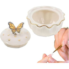 Dappen Dish, Nagelflüssigkeitshalter, Nagelflüssigkeitsbecher, Augenbrauen-Tönungsbecher, kleine Wasserbecher, Acrylpulverhalter mit Deckel, Acryl-Pulver für Puder