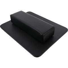 Beaupretty 2 gab Nail Armrest Cushion Pad Set PU Leather Manikīra roku atpūtas spilvens Pad Nail Art Wrist Mat Nail Salon Tools for Salon Home Nail DIY Practice Black