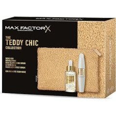 Max Factor, Dāvanu kaste sievietēm Teddy Chic Soft Teddy auduma sajūga somiņa ar Miracle Pure serumu + False Lash Effect skropstu serums