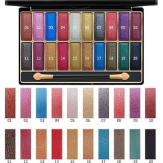 DISAAR BEAUTY Shiny 20 krāsu mitro acu ēnu palete Grims Glitter 3D Gold Talcum Powder Ūdensizturīgs Advanced Nano Technology Durable Effect 27 g (MT 2#)