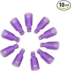 10 nagu lakas noņemšanas līdzekļu komplekts Wrap Cap Clips Akrila gēla nagu mākslas noņemšanas klipu komplekts UV Manikīra un pedikīra instrumenti Violeta krāsa