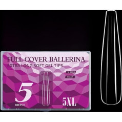 Extra lange transparente Nagelspitzen für professionelle Acrylnägel, 5XL, 180 Stück, volle Abdeckung, französische Stile, Maniküre, Nagelkunst