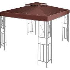 Flexzion 12'' x 12'' lapene ar jumta augšējo vāku (brūns) - divlīmeņu telts piederums ar gludām malām Poliesters UV30 aizsardzība Ūdensizturīgs āra terases pagalma dārza zāliena saules aizsegam