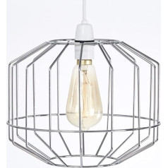 Retro dizaina abažūrs, metāla stiepļu grozu abažūrs, griestu abažūrs, stiepļu grozu abažūrs, industriālais vintage stils, viegli uzstādāms metāla abažūrs, hroms