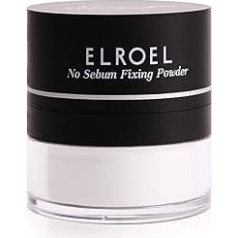 Elroel No Sebum fiksējošais pūderis, pūderis sejas kopšanai, birstošs pūderis sejas kopšanai un matēšanai, ilgnoturīgs un matējošs grims, kompakts dizains ar aplikatoru, visi toņi, 1 gab., 7.7