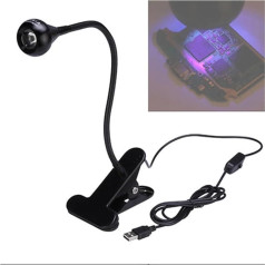 UV LED lampa, 10W lieljaudas UV 395 nm 365 nm cietināšanas lampa bez ēnas līmes G-las akrila zaļās eļļas cietināšana mobilo tālruņu remonta cietināšanas gaisma UV līmes cietināšanai (krāsa: 1 UK, izmērs: 405 nm)